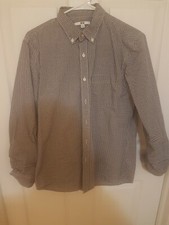 Uniqlo,blue white Long Sleeve Dress Shirt 100% Cotton Size Small