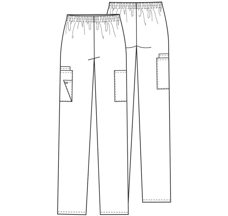 Cherokee Workwear Originals Elastic Waist Cargo Scrub Pant 4200 PETITE - Image 3 of 3