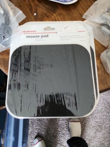 Office Depot Mouse Pad Black 8.5”x7.5” Cloth Surface Rubber Base BRAND NEW