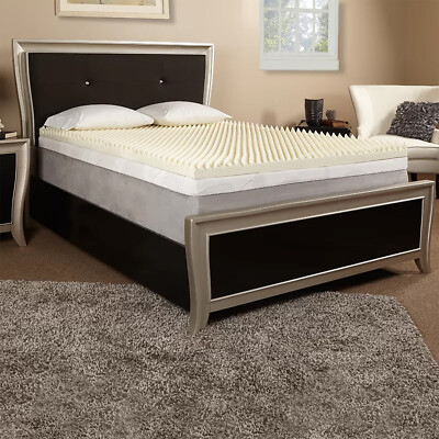 3 Inch Egg Crate Memory Foam Mattress Topper High-Density CertiPUR-U.S New