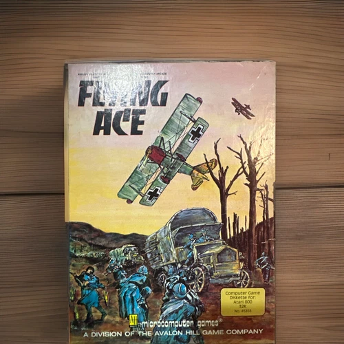 Atari 800 32K 1983 Flying Ace Diskette # 45353 Complete In Box By  Avalon Hill