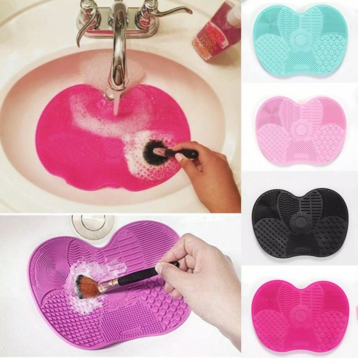 Silicone Makeup Brush Cleaner Soap Pad Make Up Washing Brush Cleaner bowl  Cleaner Tool