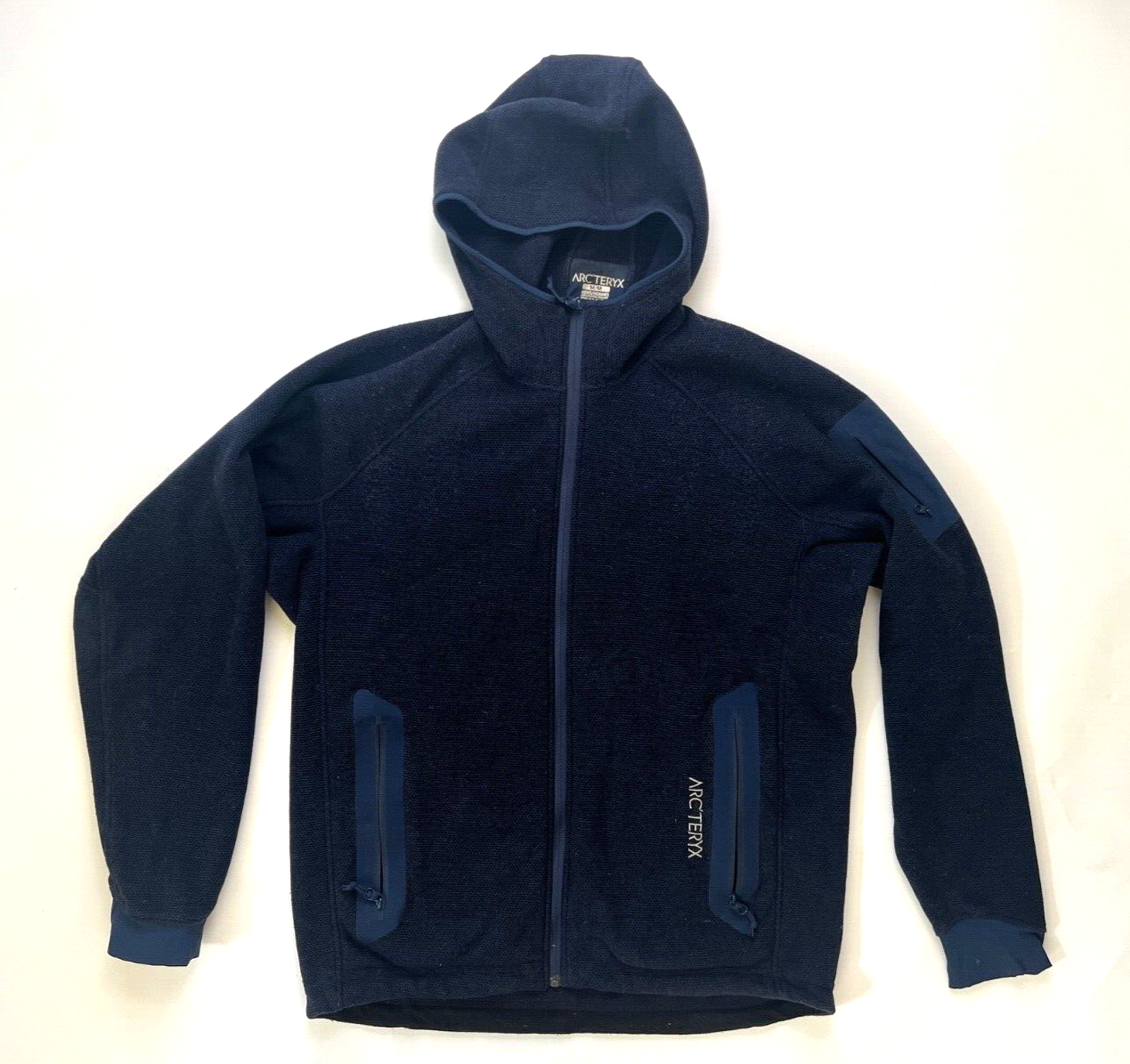 ARC'TERYX Giacca uomo vintage Arcteryx pile a nido d'ape con cappuccio e zip intera blu navy media