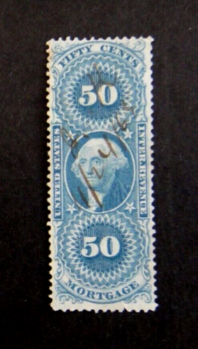 US Revenue Stamp R59c 50c Mortgage 1st Issue 1862-1871 #3 - Afbeelding 1 van 2