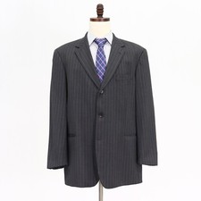 Hugo Boss 46R Gray Sport Coat Blazer Jacket Striped 3B Wool