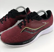 Saucony Guide 14 Dark Red Lime PWRRUN Running Gym Travel Shoes Men 8.5