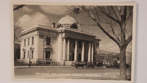 Reno Washoe County Nevada Court House Street Autos Photo 11 Post Card 