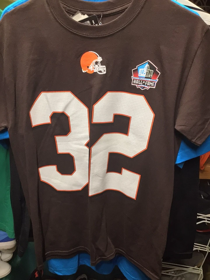 Camisa Jersey Masculina Pequena NFL Jim Brown Cleveland Browns Majestic HOF Nome Número - Imagem 3 de 4