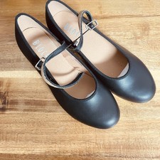 Authentic Bloch Tap Shoes Women s 6.5 N Black Leather Techno Tap Dance Mary Jane