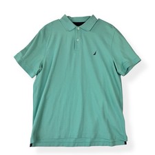 Nautica Performance Deck Polo Shirt Mens L Large Mint Casual Short Sleeve Adult