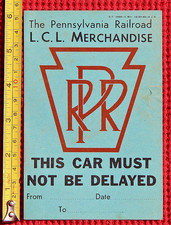 1949 Pennsylvania Railroad LCL Merchandise Railway Card PRR Freight Train Car