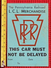 1949 Pennsylvania Railroad LCL Merchandise Railway Card PRR Freight Train Car