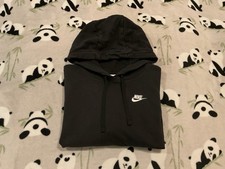 Nike Men s Sweatshirt Size Small Black Sportswear Club Embroidered Swoosh Hooded