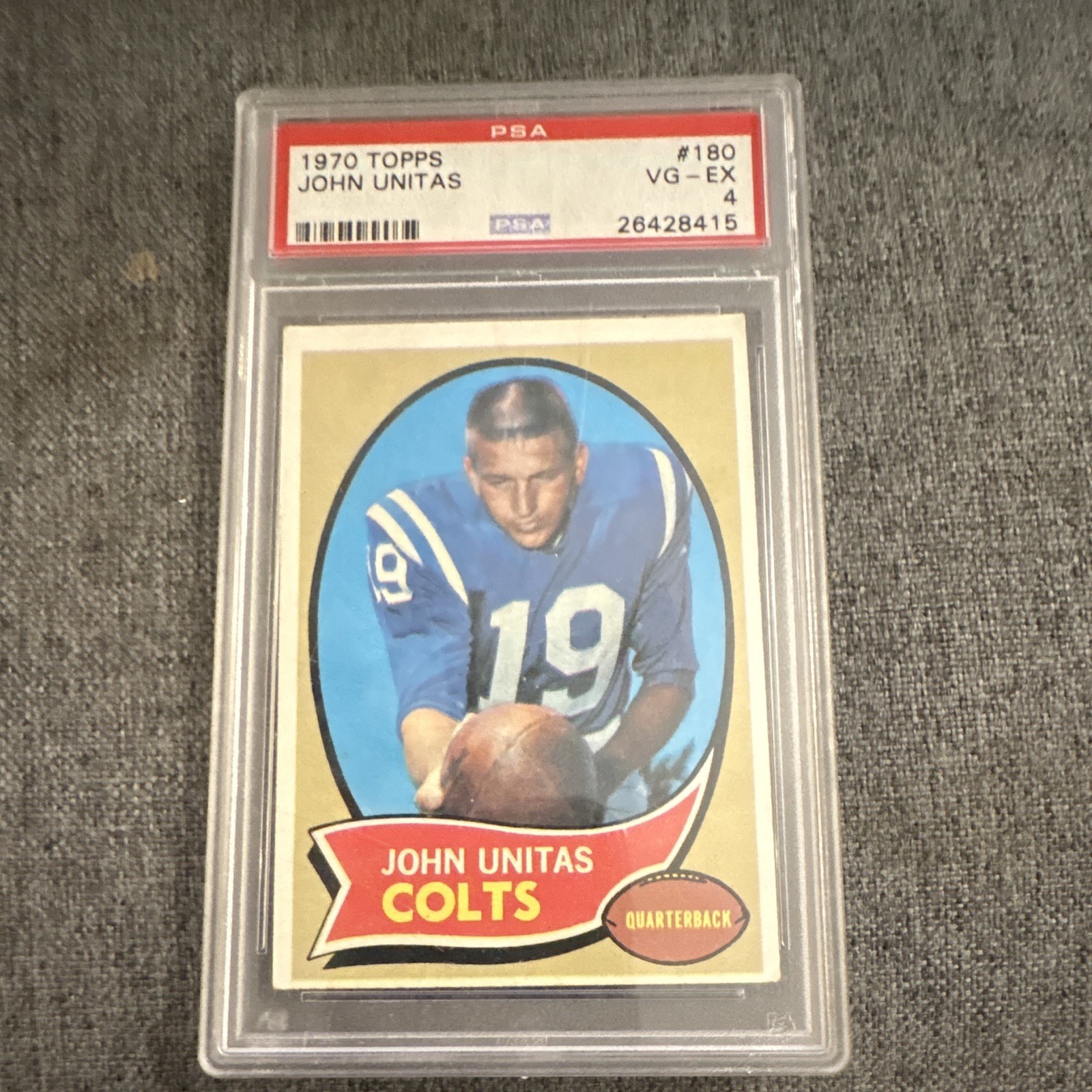 Topps 1970 John Unitas #180 PSA 4 Base Set Baltimore Colts Football