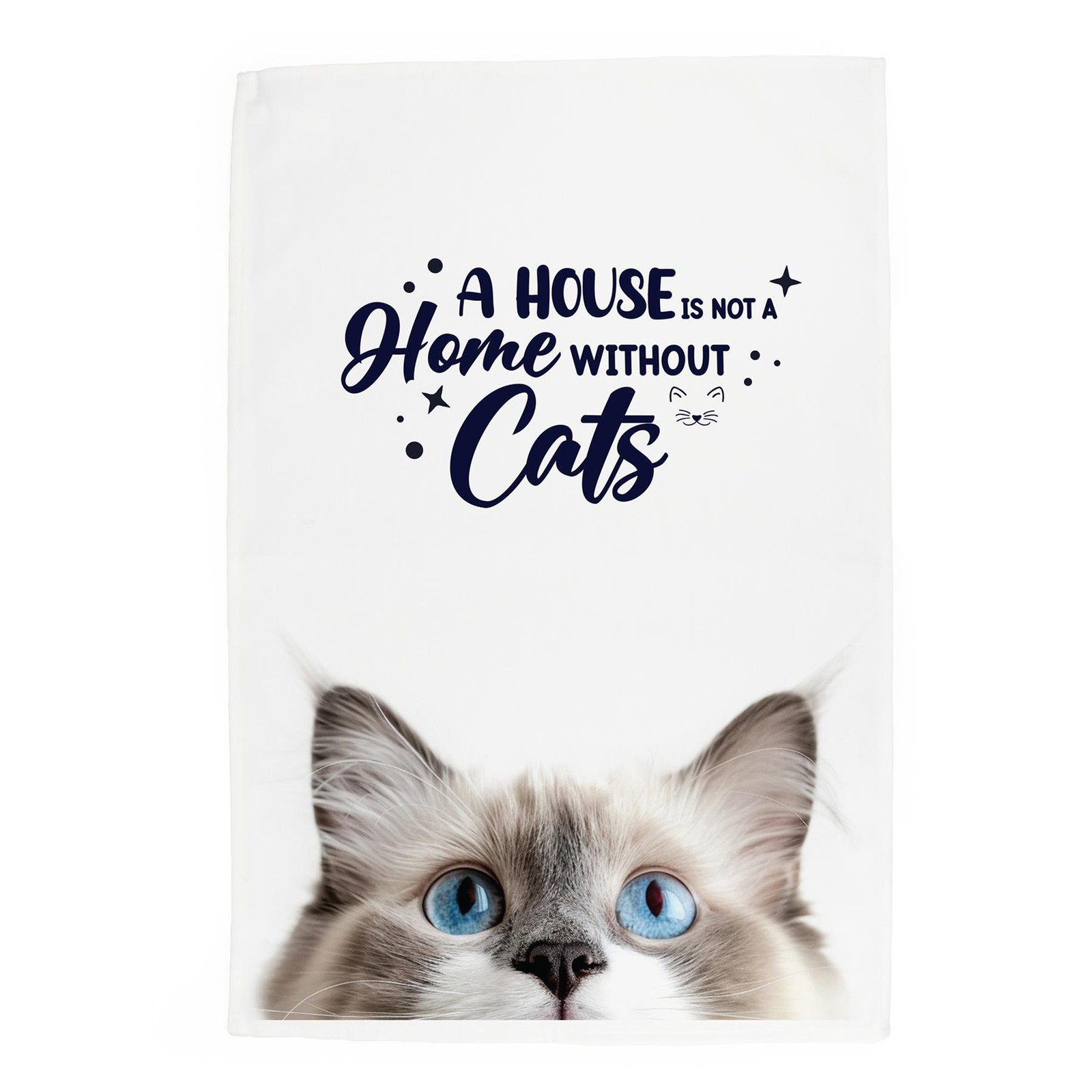 Novelty Cat Tea Towel - Ragdoll Cat Kitchen Gifts Dish Towel/Drying Cloth