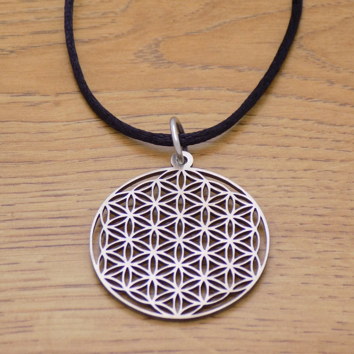 JERWLI Fiore della vita, collana in argento sterling 925, abalone