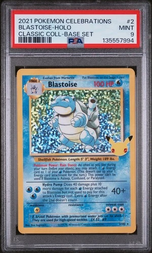 PSA 9 BLASTOISE #2 HOLO POKEMON CELEBRATIONS CLASSIC COLLECTION MINT