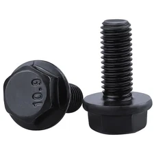 M10-1.5 x 25mm Flanged Hex Bolts Screws, 10.9 Grade Alloy Steel Hexagon Flang...