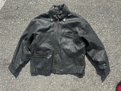 Vintage Wilson s The Leather Experts Broken in Leather Jacket - Harley PATCH-  L