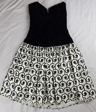 Vintage Jessica McClintock Gunne Sax Dress Black Velvet Black Sequins Size 7/8