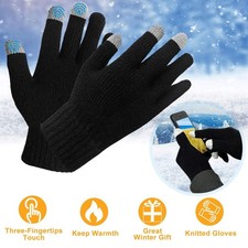 Unisex Touch Screen Gloves Full Finger Winter Warm Knitted Gloves For Warmth Run