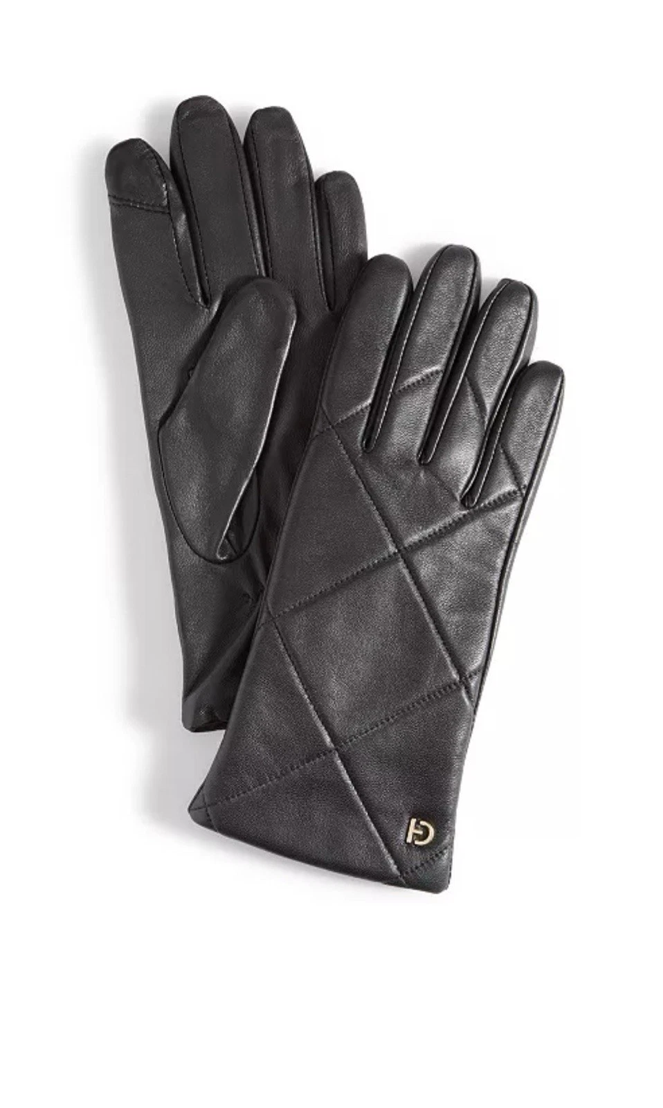 COLE HAAN Fleece lined Quilted women's leather gloves -Black - Large~
Opens in a new window or tab