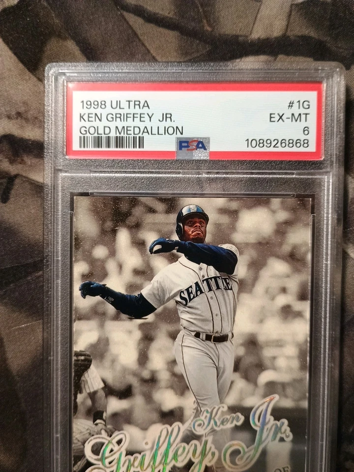 Ken Griffey Jr 1998 Ultra #1G 🪙GOLD Medallion Edition🔥PSA 🔥 Super Rare Card - Image 3 of 4