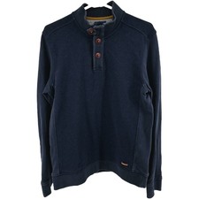 Ted Baker Rommi Jersey Funnel Neck Sweater Wool Button Long Sleeve Navy 4 L