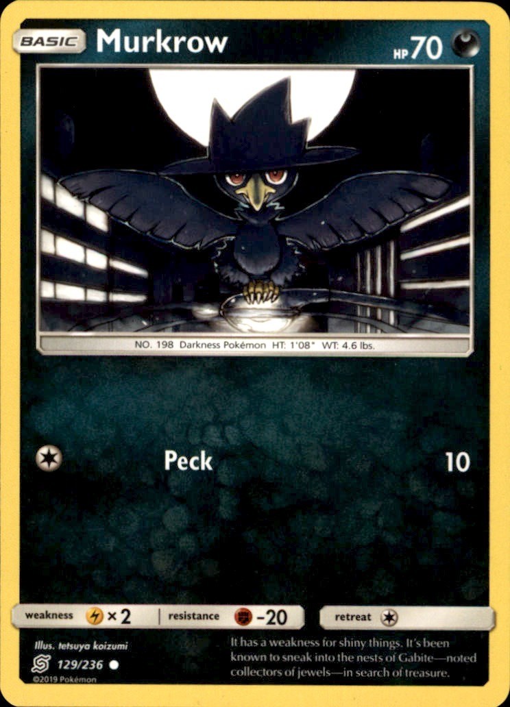 Murkrow 129/236 Common Unified Minds Pokemon Near Mint