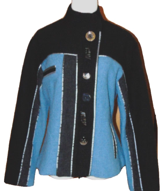 NUEVO CON ETIQUETAS CARSON MUJER CHAQUETA DE LANA SUÉTER DE LANA CHAQUETA ABRIGO TALLA M/L $154 Foto 3 de 4