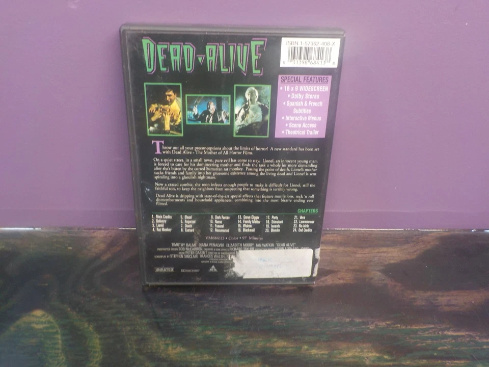 Dead Alive (DVD, 1998, Unrated Version) - Image 2 of 4