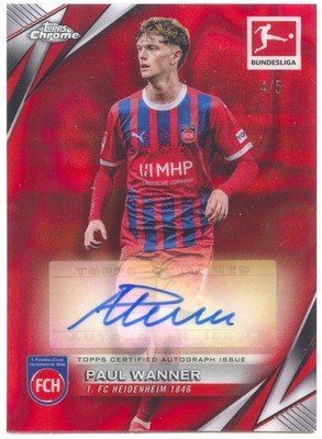 Paul Wanner 2024-25 Topps Chrome Bundesliga Auto Red Lava Refractor #4/5