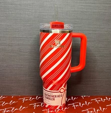 Stanley Candy Cane Twist 40oz Stainless Steel H2.0 Flowstate Quencher Tumbler
