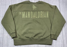 Disney Mandalorian Sweatshirt Green Star Wars Bounty Hunter Mens M Crewneck