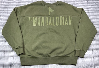 Disney Mandalorian Sweatshirt Green Star Wars Bounty Hunter Mens M Crewneck