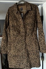 Gap 1969 Denim Leopard Print Dress Snap Front Pockets | Size XL