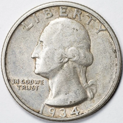 1934-P Washington Silver Quarter Extremely Fine (XF)
