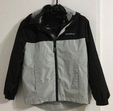 Eddie Bauer Kids Rain Jacket Hood Lined Full Double Zip Size Medium 10/12