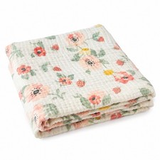 Cloud Island Baby Blanket Floral Muslin Gauze 100 Cotton Pink 43x47 Target