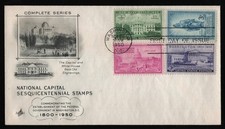 #989-992 3c National Capitol, Art Craft-Complete Series **ANY 5=FREE SHIPPING**