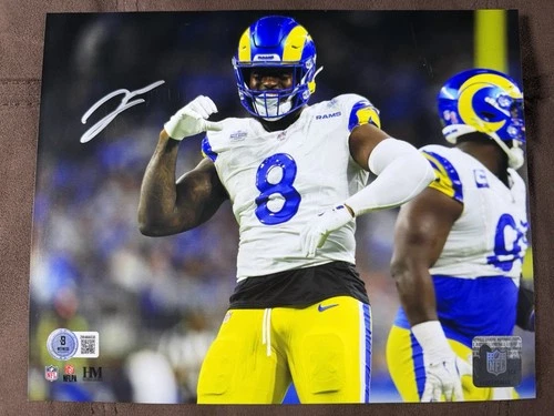 Los Angeles Rams Jared Verse #8 Autographed Signed 8X10 Photo Beckett See Photos
