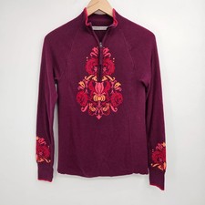 Athleta Stoked Knit Sweater Women's Size Small Purple Nordic 930161 1/2 Zip