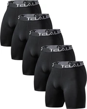 TELALEO 6 or 5 Pack Compression Shorts for Men Spandex Sport Shorts Athletic Wor