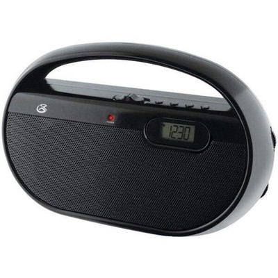 GPX R602B Portable AM/FM Radio with Digital Clock and Line Input