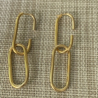 Maria Black Vertical Links Earrings 925 Gold Plated Read