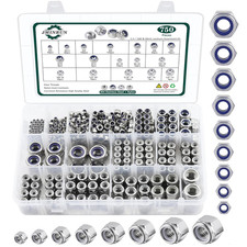750PCS SAE Metric Nylon Insert Lock Nuts Kit Steel Standard Thread Nylock Nuts