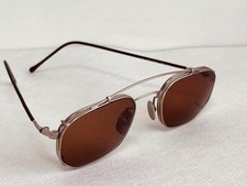 Esquire REM EyeWear Q-203 140 w/Sun Clip Mate Gold VINT 80's Men Eyeglass 46 20