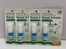 Lot of 4 Himalayan Pink Salt Nasal Inhalers – Natural Mint Oil, NEW
