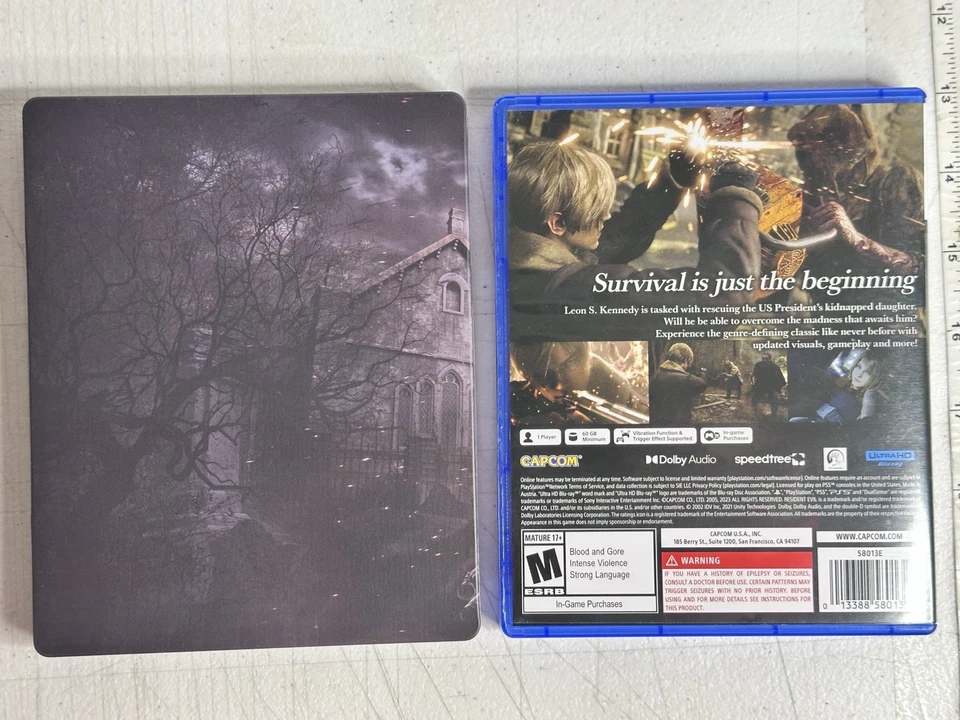 Resident Evil 4 Remake PS5 Video Game SteelBook Edition Capcom M-Rated Set - Image 4 of 4