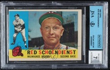 JSA Certified 1960 Topps Red Schoendienst #335 Encased by BGS Auto HOF 0q3